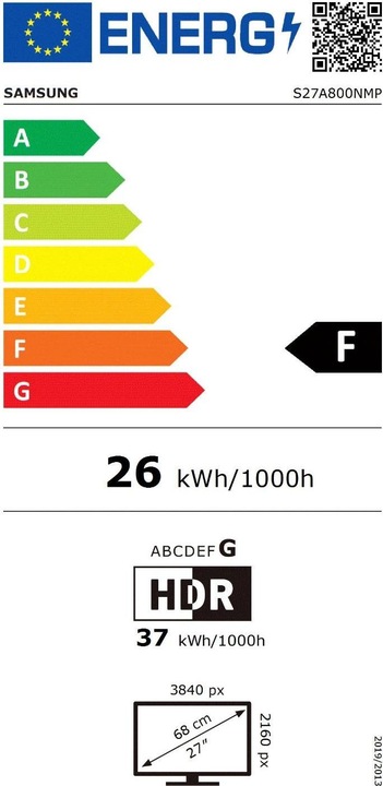 Energy Label Samsung S27A800NMU (3840 x 2160 Pixels, 27")