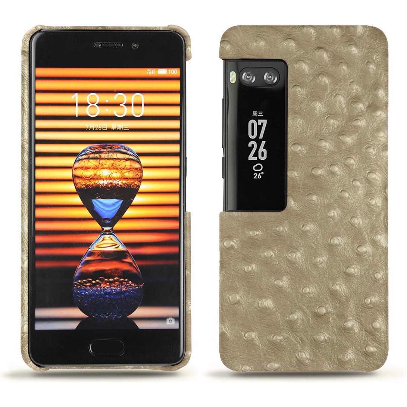 Noreve Lederschutzhülle (Meizu Pro 7), Smartphone Hülle, Beige