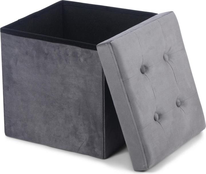 Actual product image Domoletti Pouf, grey, 38 cm x 38 cm x 38 cm