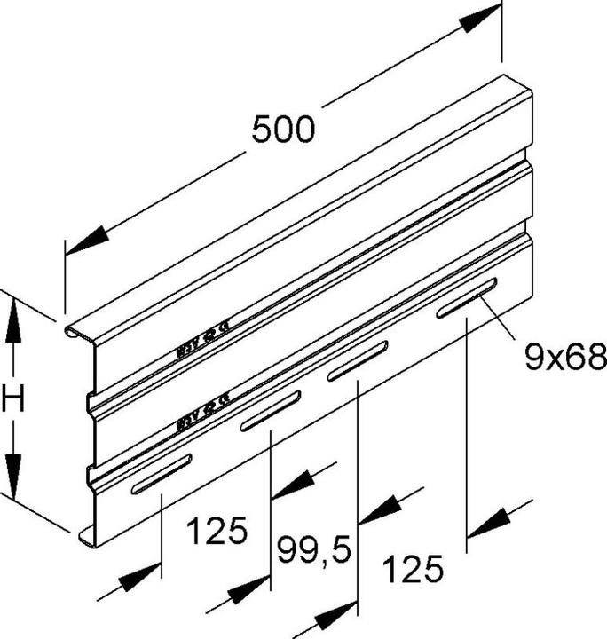 Immagine prodotto Niedax NIE WSV200.500 Connettore di giunzione 201,5x500mm striscia zincata DIN EN 10346