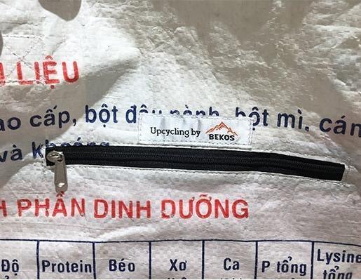 Immagine prodotto Bekos Upcycling - Grosser Shopper XL aus recycelten Fischfuttersäcke Büffel grün / blau