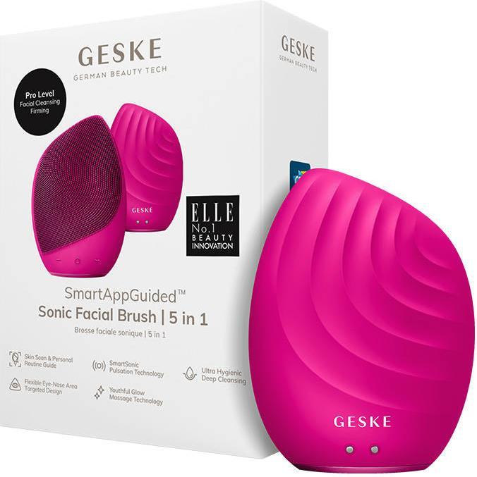 Konjac Sponge Soniczna szczoteczka do czyszczenia twarzy 5w1 Geske z Aplikacja (magenta)