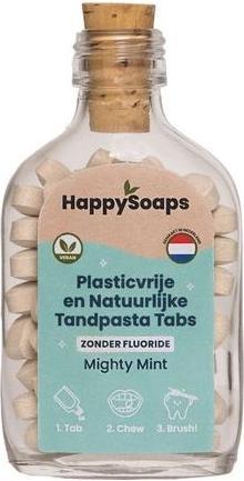 Immagine prodotto Happy Soaps Happysoaps - Dentifricio in pastiglie - Senza fluoro - Mighty Mint - 62 pastiglie
