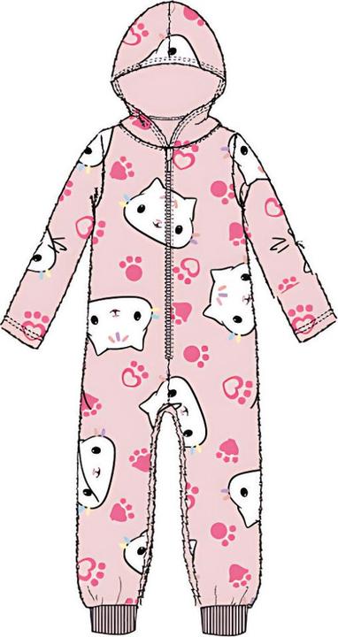 Sun City Cat Pink Kinder lange Schlafanzug, Overall 4 Jahre / 104 cm