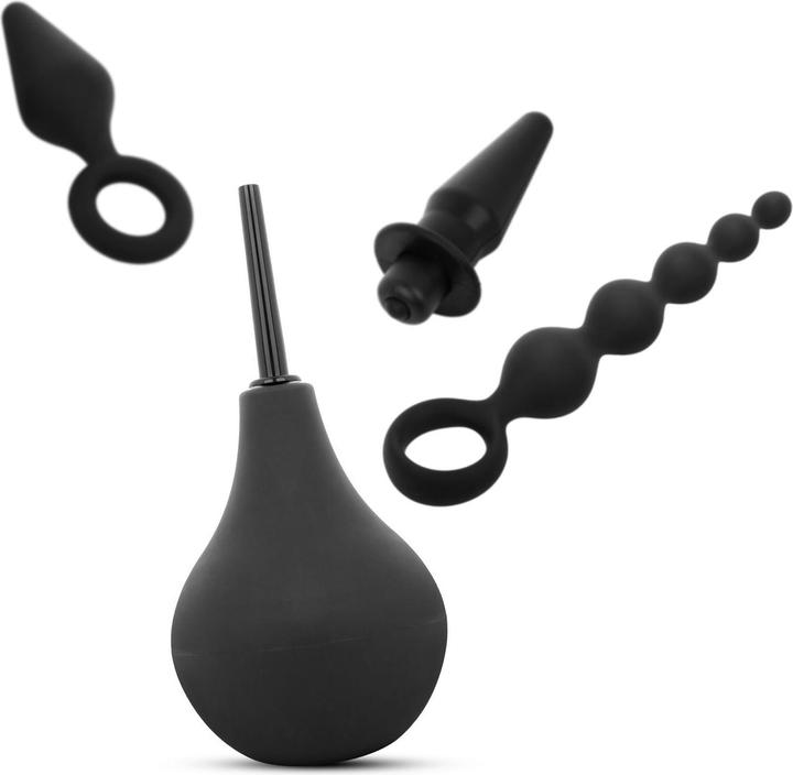 Produktbild Easytoys Analplug Set mit Dusche Schwarz