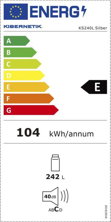 Etichetta energetica Kibernetik Frigorifero FSP (242 l)