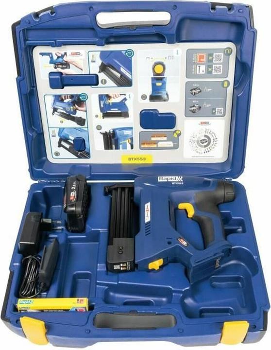 Actual product image Rapid BTX553 cordless tacker 18V P4A in case incl. battery and charger
