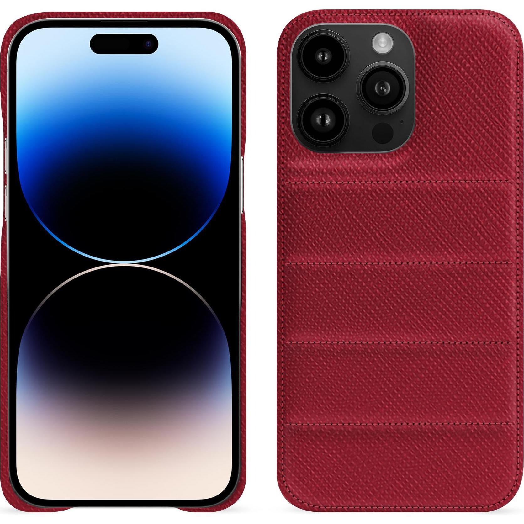 Noreve Lederschutzhülle (Apple iPhone 15 Pro Max), Smartphone Hülle, Rot