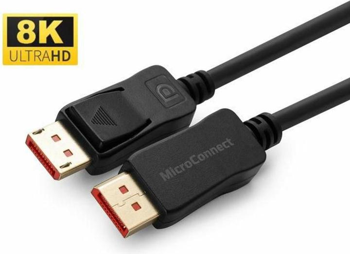 Actual product image MicroConnect MC-DP-MMG-050V1.4 DisplayPort cable 0.5 m Black (0.50 m, DisplayPort, 1.4)