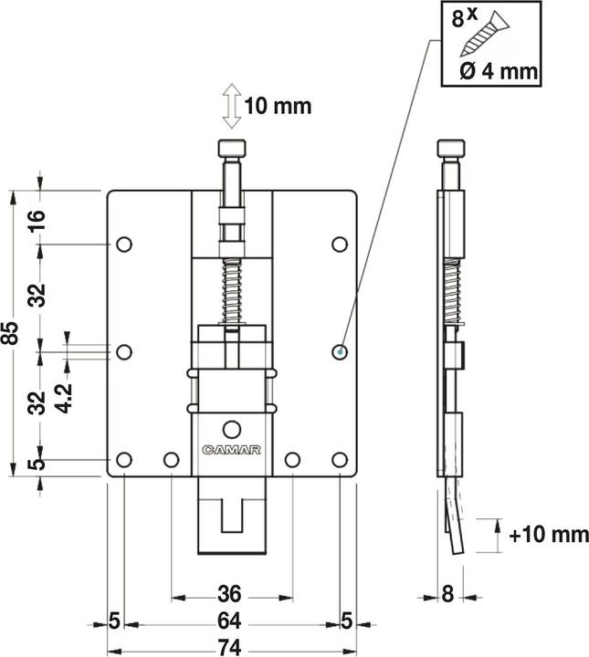 Image du produit Camar Support panneau réglable charge 50 kg, i (1 pcs)