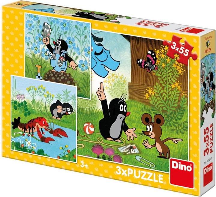 Actual product image Dino Puzzle mole and panties 3x55 pieces (55 pieces)