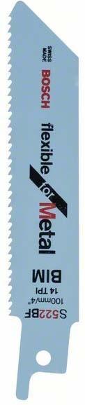 Produktbild Bosch Professional Zubehör Säbelsägeblatt S 522 BF, Flexible for Metal, 5er-Pack