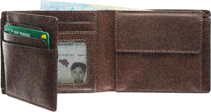 Immagine prodotto Maverick Porta-dollaro marrone in pelle RFID con 2 pochette per le banconote, marrone