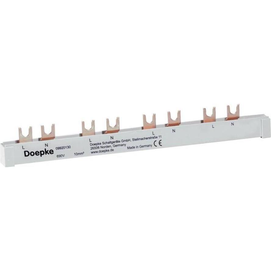 Doepke, Verteilerschrank Zubehör, Phasenschiene 1ph 17,5mm 212mm 10qmm 100A Gabel isoliert
