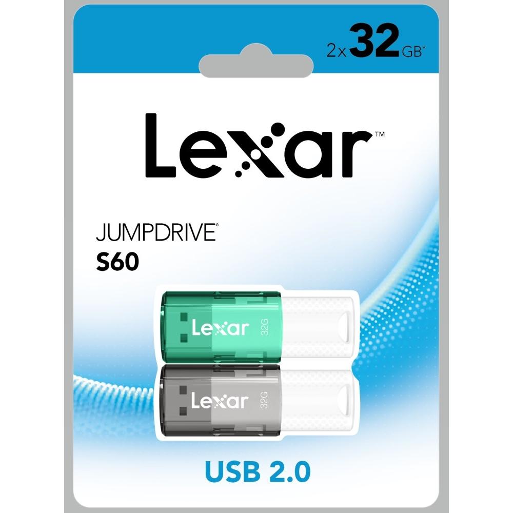Lexar Confezione 2 Clés Usb2 Jumpdrive 32Go S60 (32 GB, USB-A), Chiavetta USB