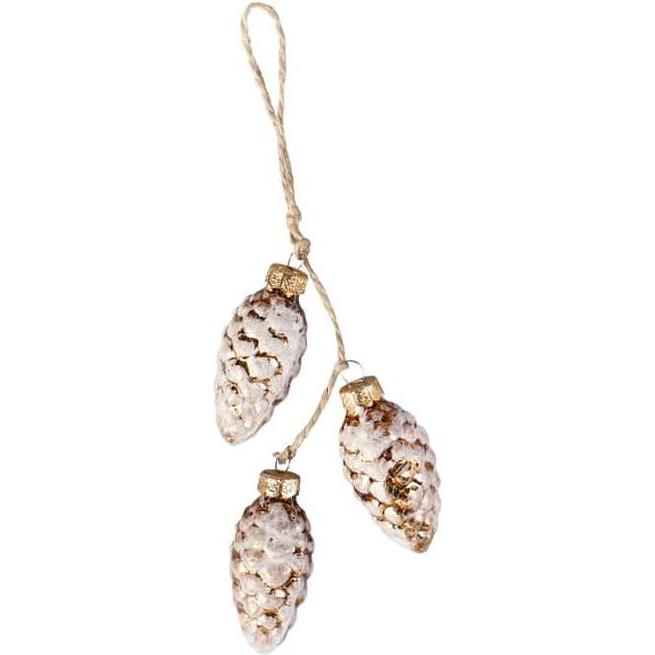 Thumbnail - Decoris, Christbaumschmuck, Weihnachtskiefernzapfen aus Glas D3H6CM assortiert (3 -teilig)