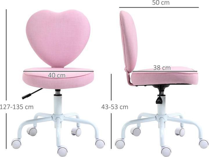 Produktbild Homcom Schreibtischstuhl in Herzform (43 - 53 cm)