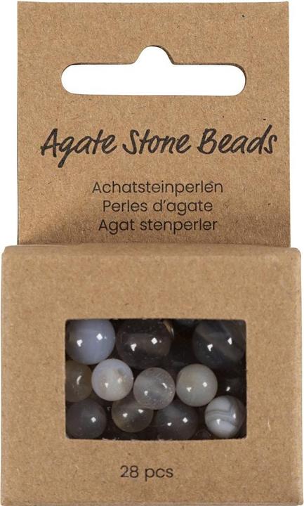 Image du produit Creativ Company Perlen-Set Achatstein Transparent Grau, 6-10 mm