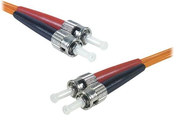Exertis Connect Fibre optic patch cable Eco, 50/125 µm, OM2 fibre, 2x ST plug/2x ST plug, orange, 1.0 m UPC UPC cut (CAT6a, 1 m)
