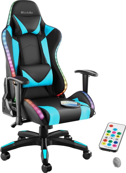 tectake Gamingstuhl Tartaros, LED, Massagefunktion