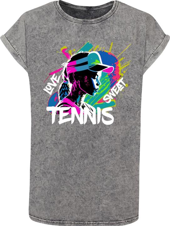 Produktbild Merchcode Ladies Tennis Love, Sweat - Acid Washed T-Shirt - 116067 (S)