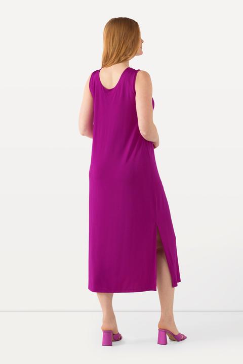 Produktbild Ulla Popken Slinky-Midikleid, A-Linie, V-Ausschnitt, ärmellos (60)