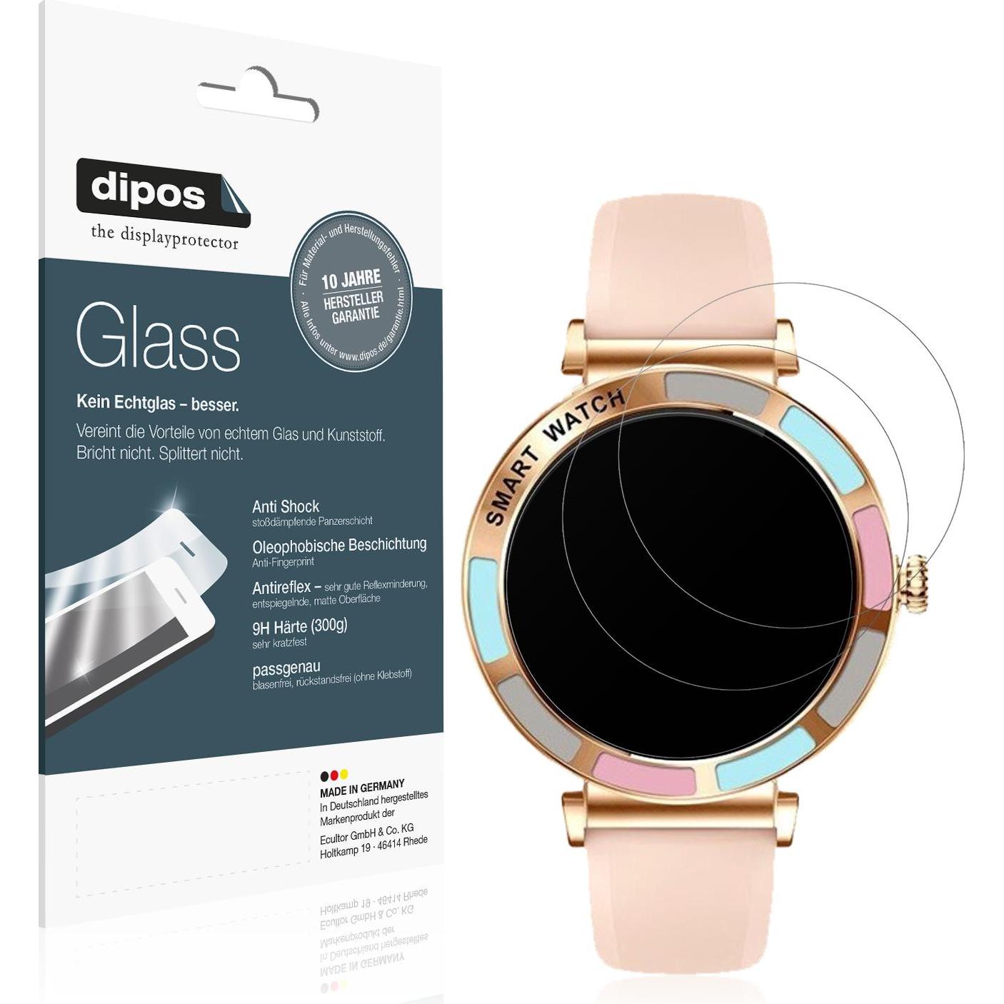 Dipos Anti-Shock Displayschutz Matt 9H, Smartwatch Schutzfolie, Transparent