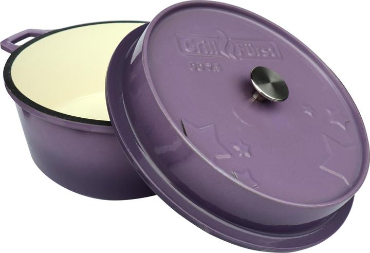 Produktbild Grillfürst Dutch Oven ohne Füsse - emailliert - DO7,5 - lila