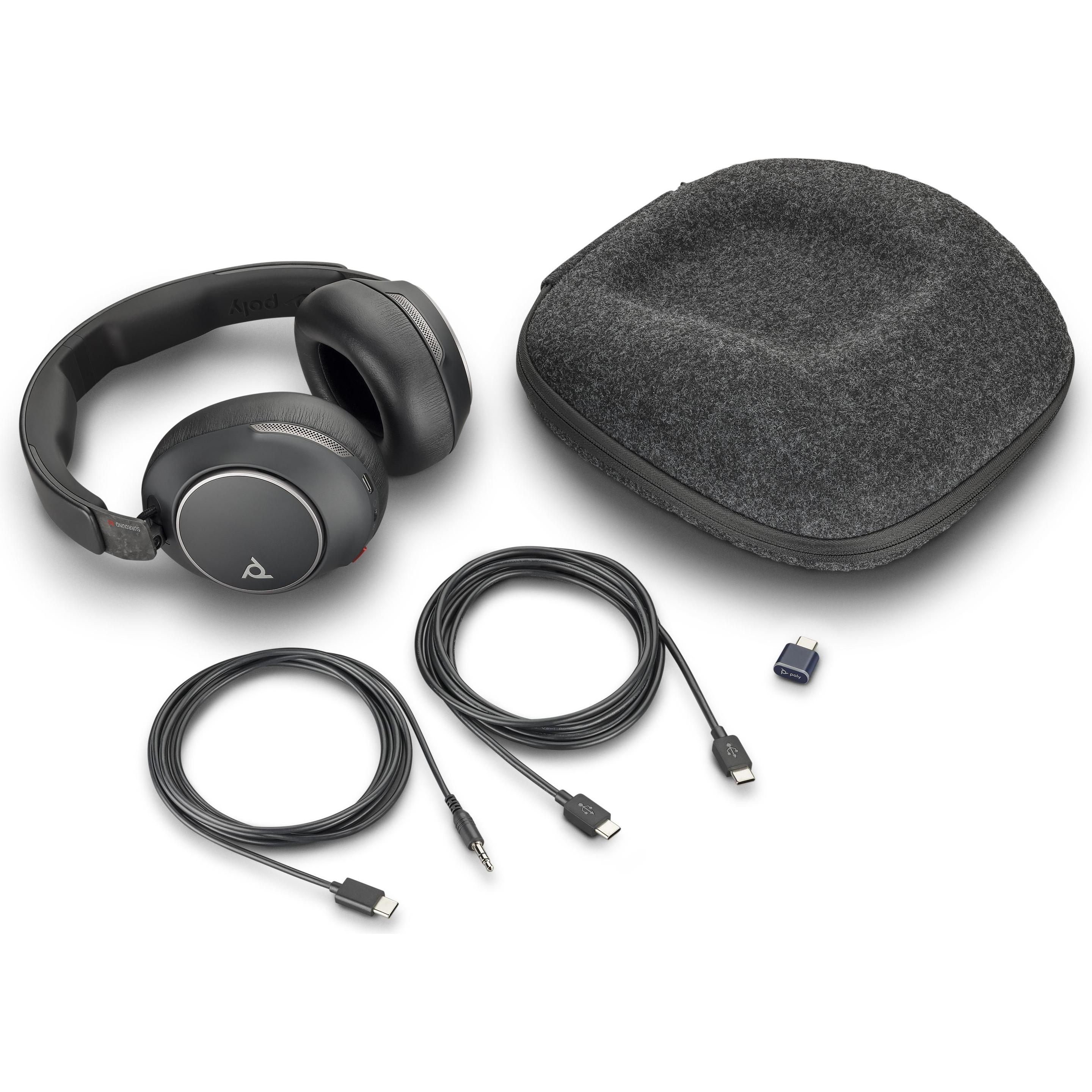 Thumbnail - Poly Voyager Surround 80 UC (Kabellos, USB-C), Office Headset, Schwarz