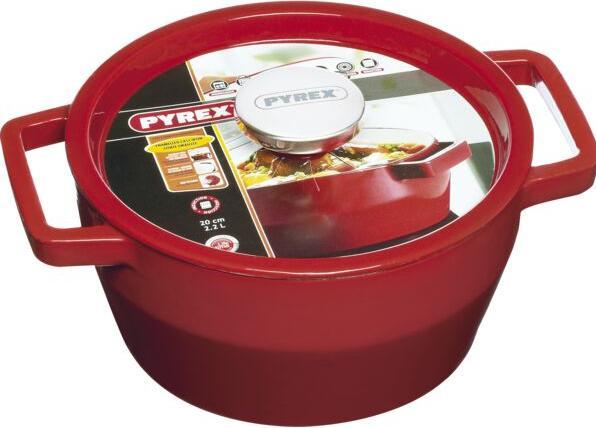 Image du produit Pyrex Slow Cook Cocotte ronde, avec couvercle, ø : 200 mm, rouge (20 cm, Cocotte + faitout, Fonte)