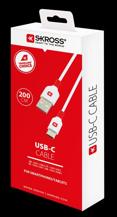 Image du produit Skross Câble USB Câble USB-C 2.0, 2,0m blanc (2 m, USB 2.0, 36 W)
