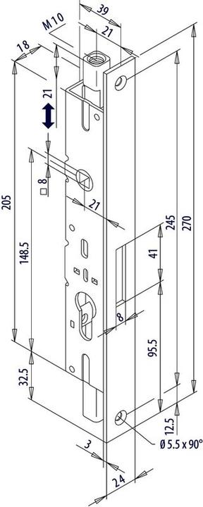 Actual product image Fuhr Counter box 298G (Mortise lock)