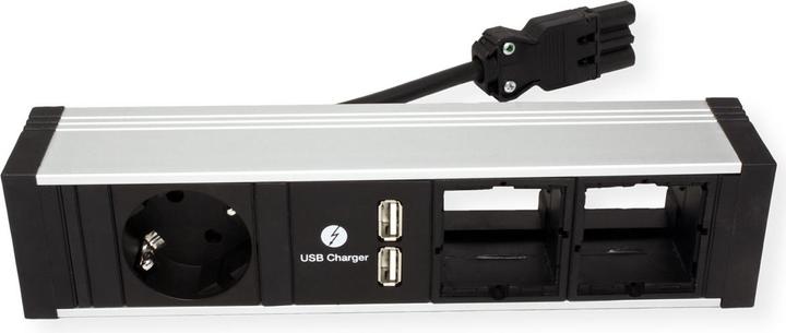 Immagine prodotto Bachmann 900.408 CONEO Set telaio d'installazione e striscia di prese a 4 pieghe (4x, CEE 7/3)