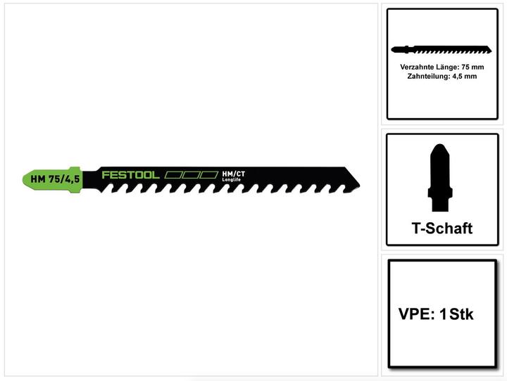 Image du produit Festool Lame de scie sauteuse HM 75/4,5