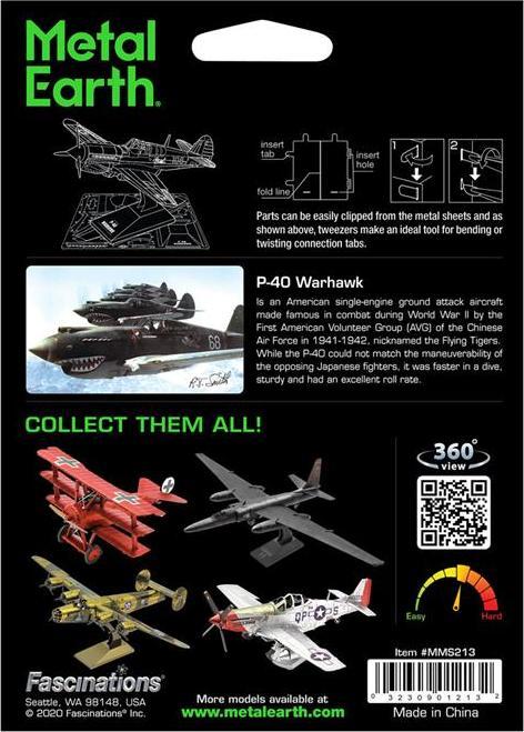 Actual product image Metal Earth P-40 Warhawk