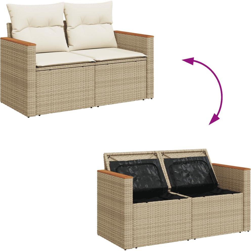 VidaXL, Gartenlounge, 10-tlg. Garten-Lounge-Set mit Kissen