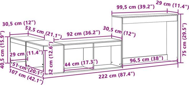 Immagine prodotto vidaXL Nachttisch mit Schreibtisch