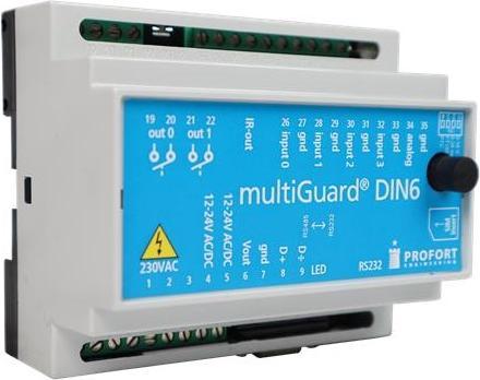 Actual product image Profort multiGuard® DIN6. 4G transmitter/receiver, for monitoring technical systems, 4 digital and 1
