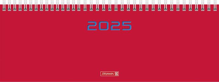 Querkalender 772 29,7x10,5cm Karton-Umschlag rot 2025 (297 x 105 mm, Französisch, Italienisch, Englisch, Deutsch)