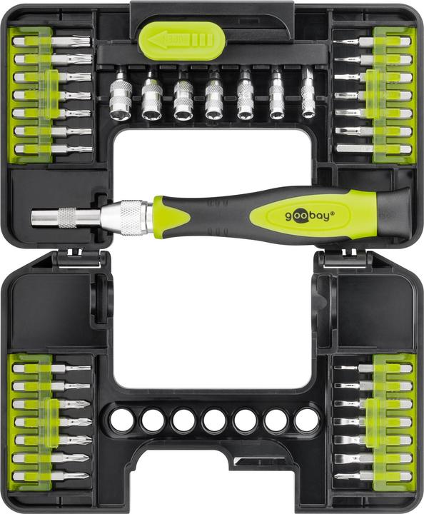 Goobay precision screwdriver set, 37-piece, in plastic box (Phillipps cross recess (PH), Torx (TX), Sorceress, Pozidriv cross recess (PZ))