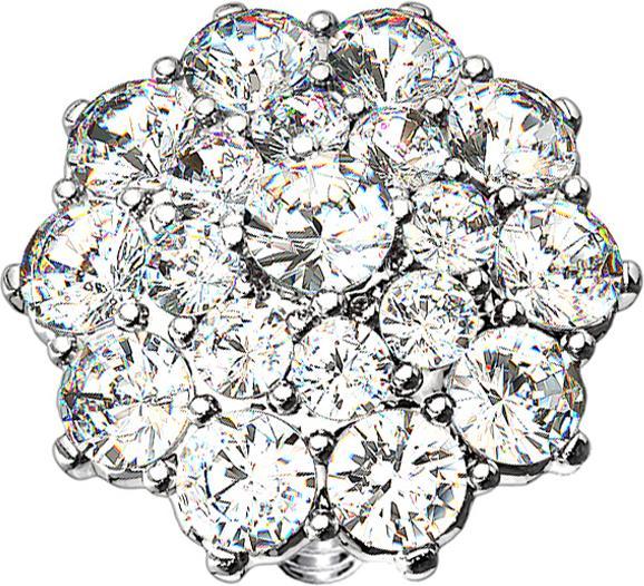 Produktbild Star Piercing Dermal Anchor silber Kristallblume (Messing, Chirurgenstahl 316L)