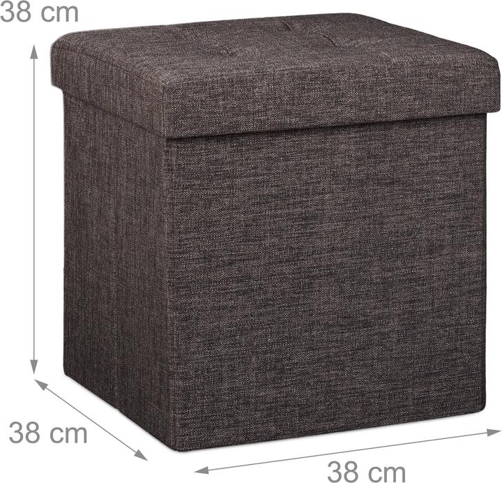 Actual product image Relaxdays Folding Storage Ottoman