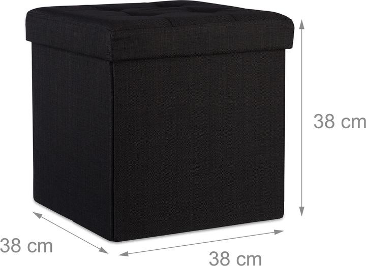 Actual product image Relaxdays Folding Storage Ottoman