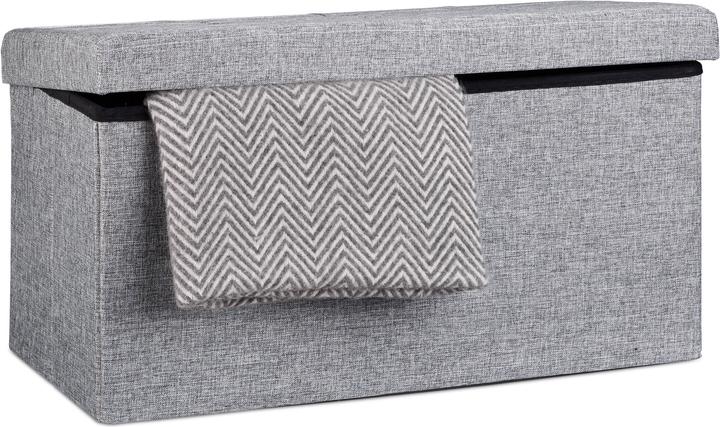 Image du produit Relaxdays Pouf de rangement pliant lin (38 cm)