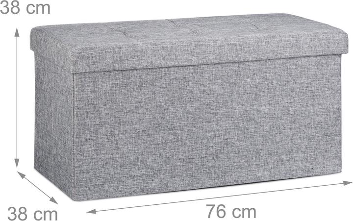 Image du produit Relaxdays Pouf de rangement pliant lin (38 cm)