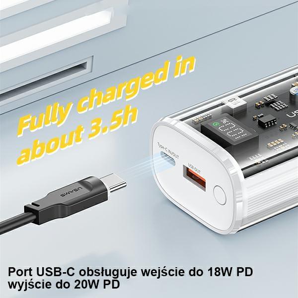 Actual product image Usams Powerbank incl. display indicator (9000 mAh, 22.50 W, 32.40 Wh)