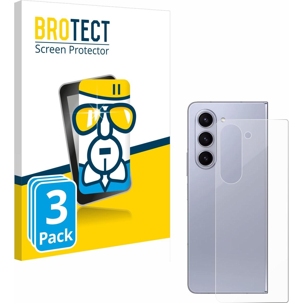 BROTECT AirGlass Panzerglasfolie (3 Stück, Samsung Galaxy Z Fold5), Smartphone Schutzfolie, Transparent
