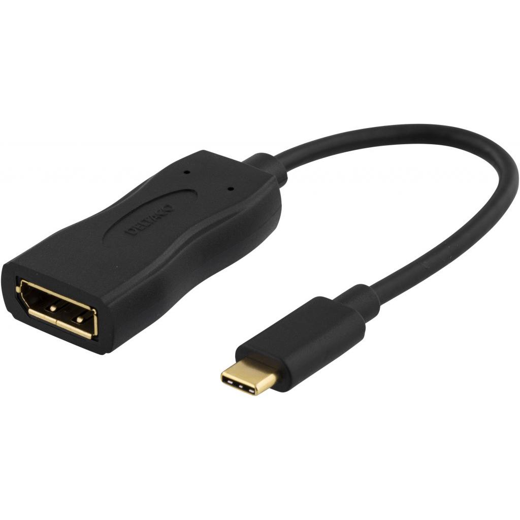 Deltaco USBC-DP USB-Grafikadapter Pixel (USB Typ-C), Data + Video Adapter, Schwarz
