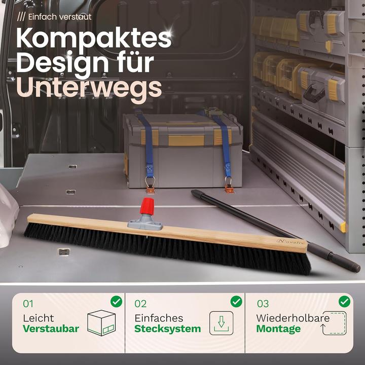 Immagine prodotto Novaliv Grosser Besen Saalbesen 100 cm mit Teleskopstiel Borsten Kunstborsten Besen fein mit Stiel We (1 pz.)