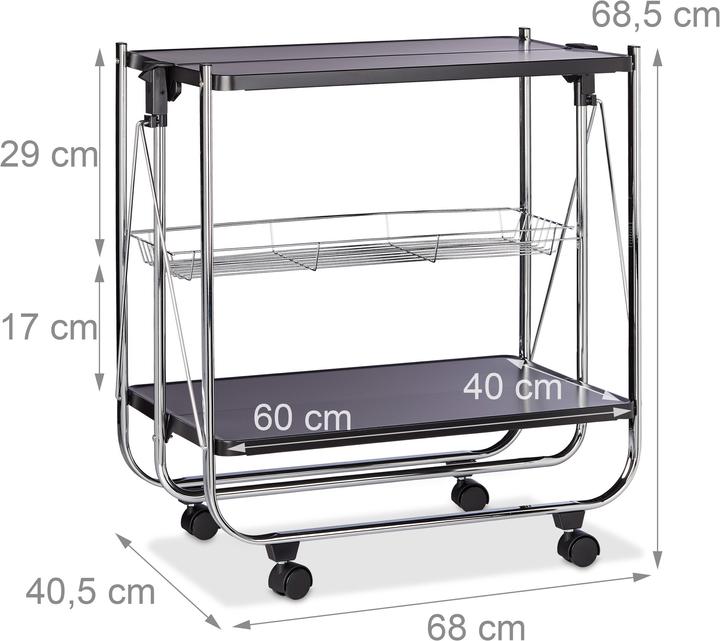 Immagine prodotto Relaxdays Carrello portavivande pieghevole